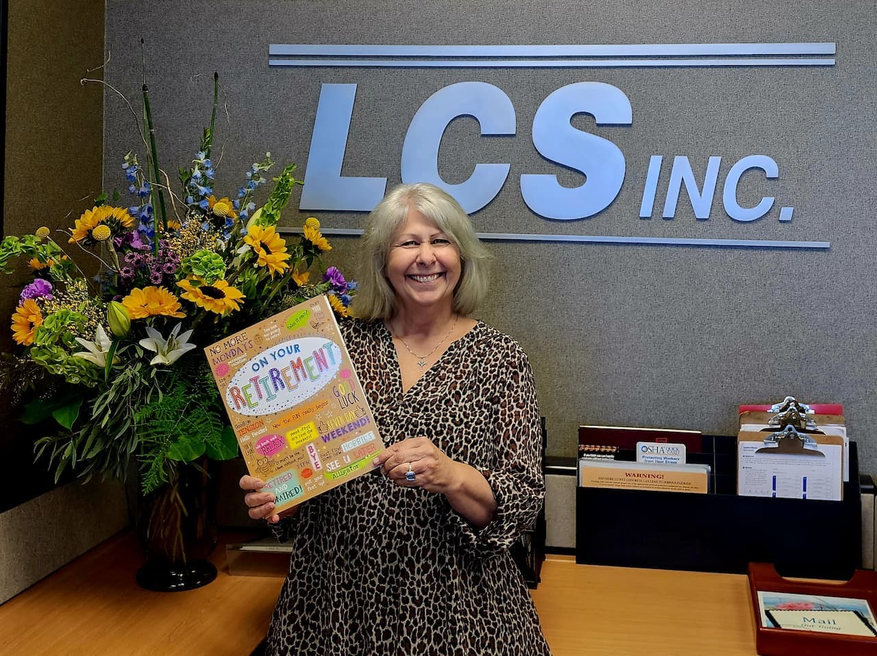 Patti Henley celebrating her retirement from Livingston's Concrete