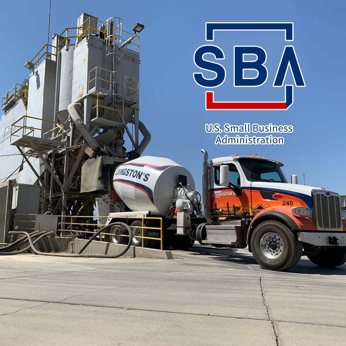 U.S. Small Business Administration 2025 award graphic for Livingston’s Concrete