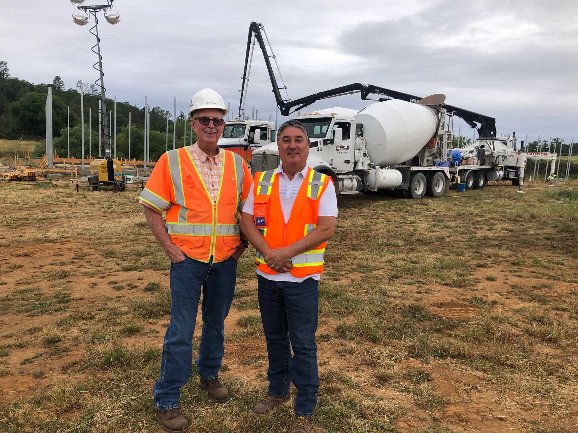 Concrete pour for Gold Country Wildlife Rescue large mammal enclosure in Auburn