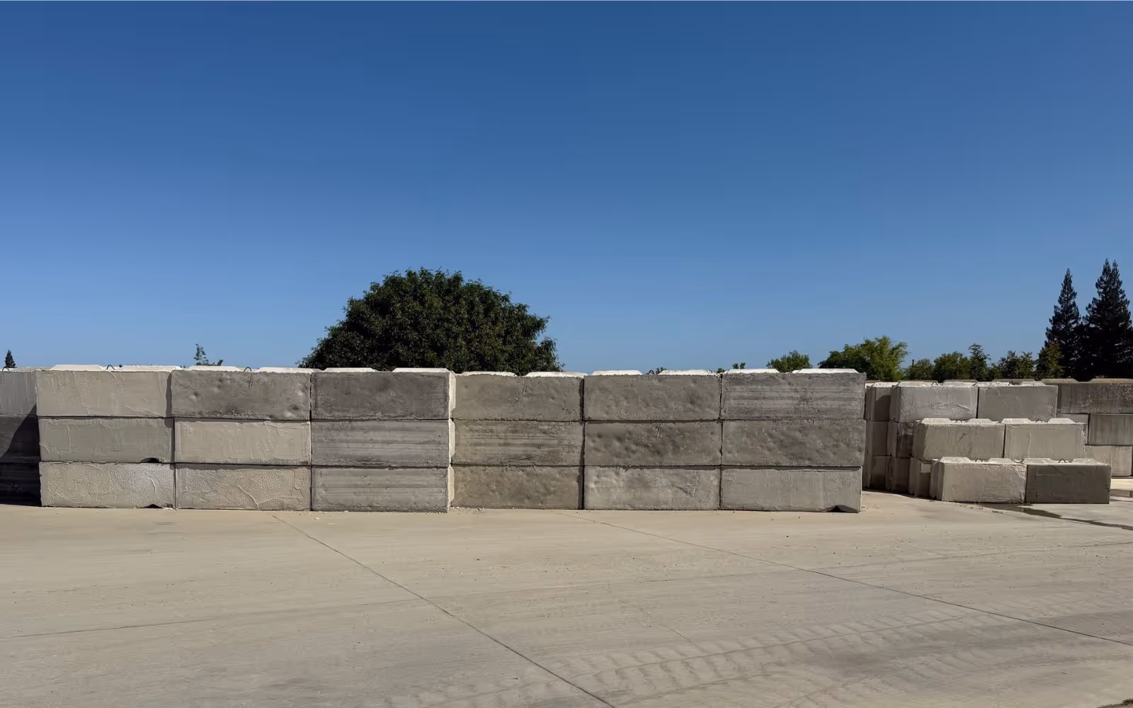 Close view of interlocking concrete block key and groove